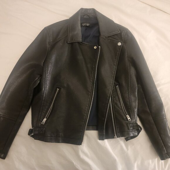 Topshop leather moto jacket - Picture 1 of 6